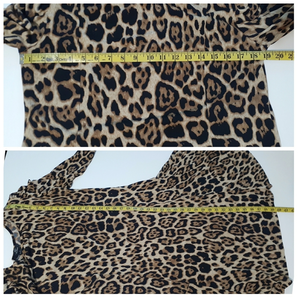 Lennie for Nina Leonard Leopard Ruched Stretch Dress - Picture 4 of 5